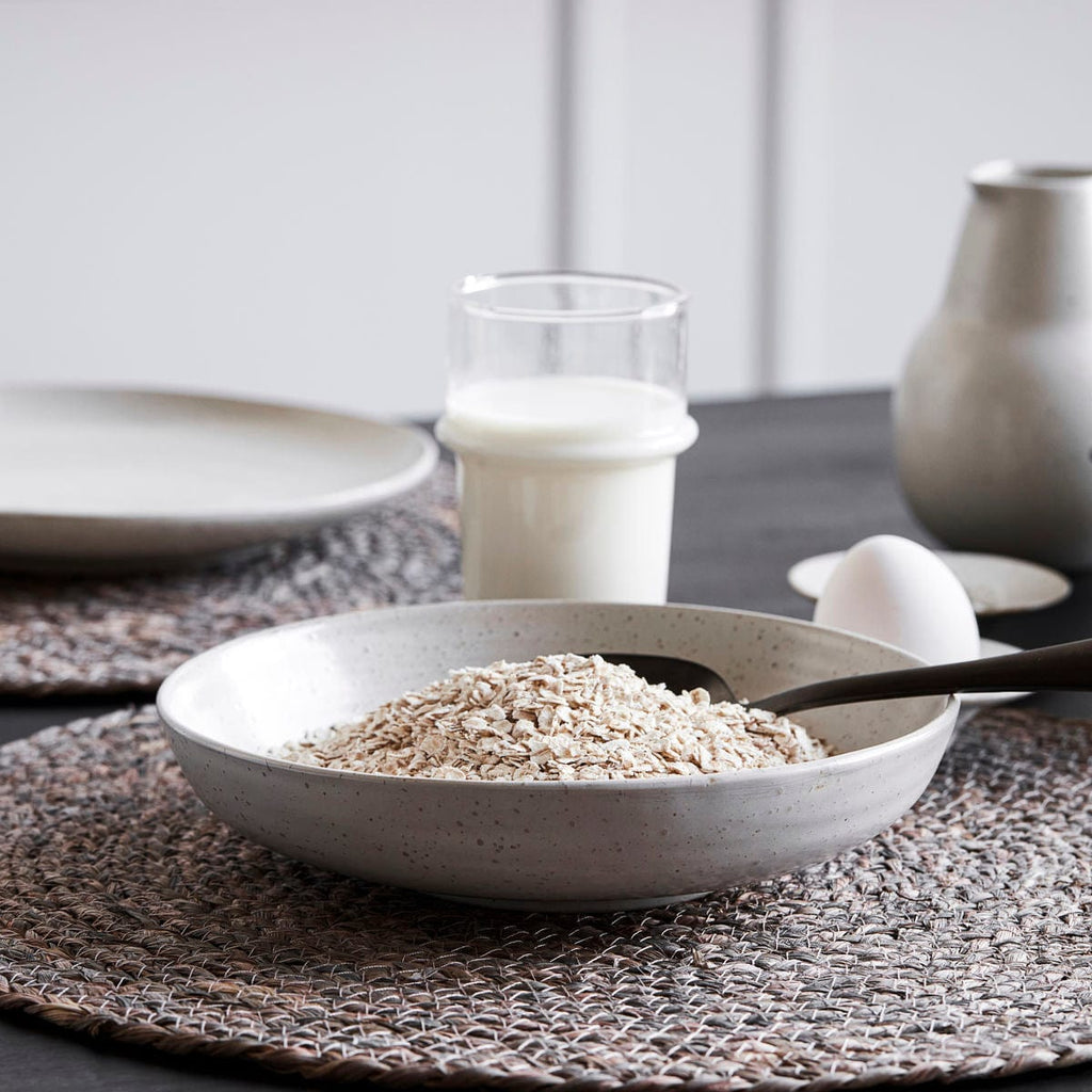 Bol en grès Pion | Blanc/Gris 19x4cm