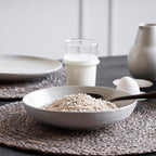 Bol en grès Pion | Blanc/Gris 19x4cm