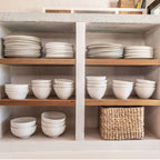 Bol en grès Pion | Blanc/Gris 22x7cm