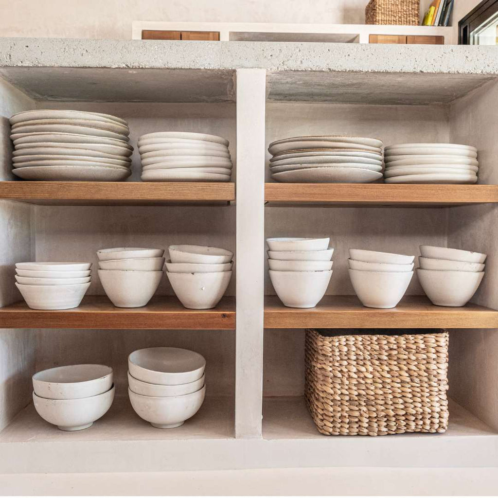 Assiette à gâteau en grès Pion | Blanc/Gris 16,5x2,5cm