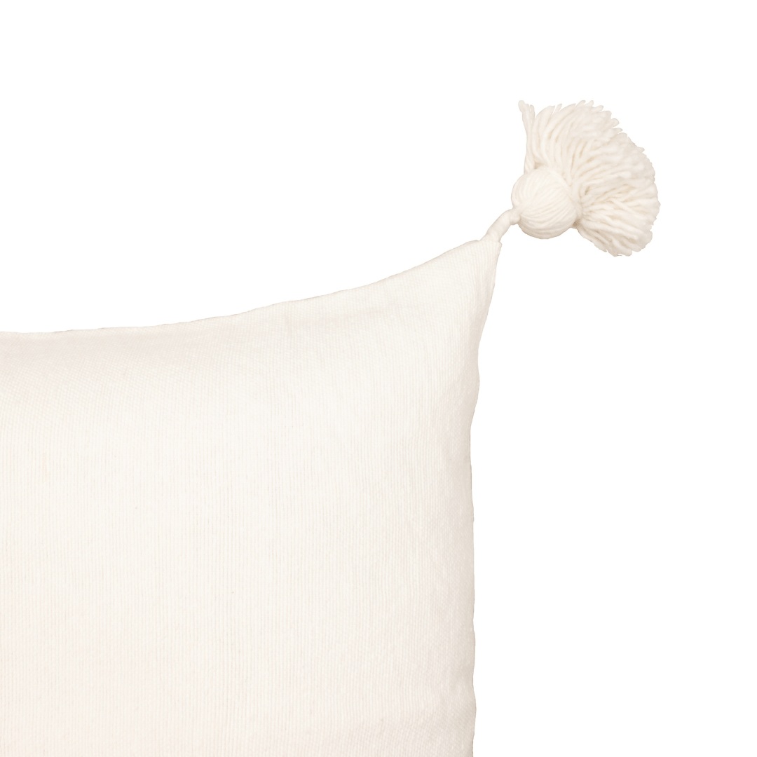 Fronce de coussin PomPom | Blanc 60x60cm