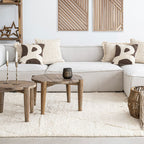 Fronce de coussin imprimée | Marron 40x40cm