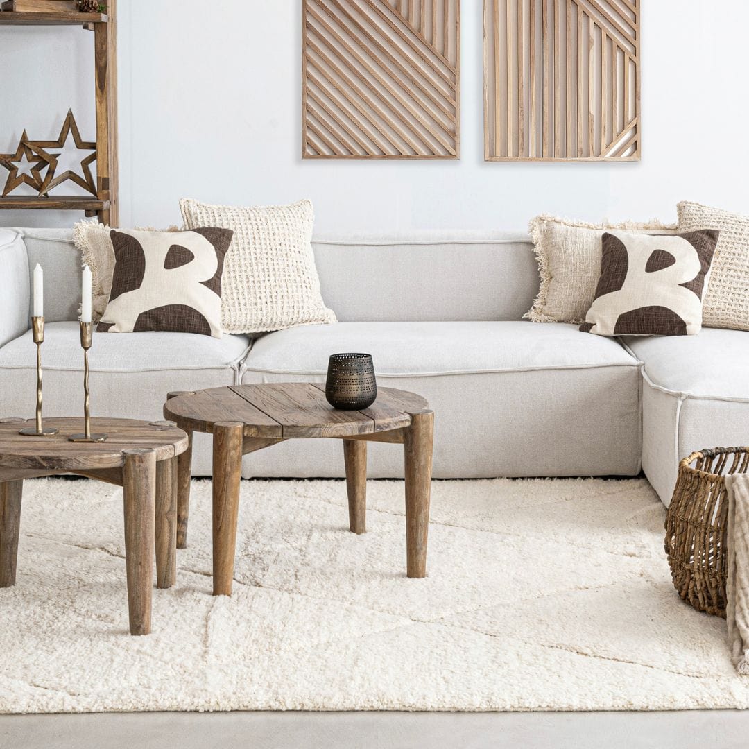 Fronce de coussin imprimée | Marron 40x40cm