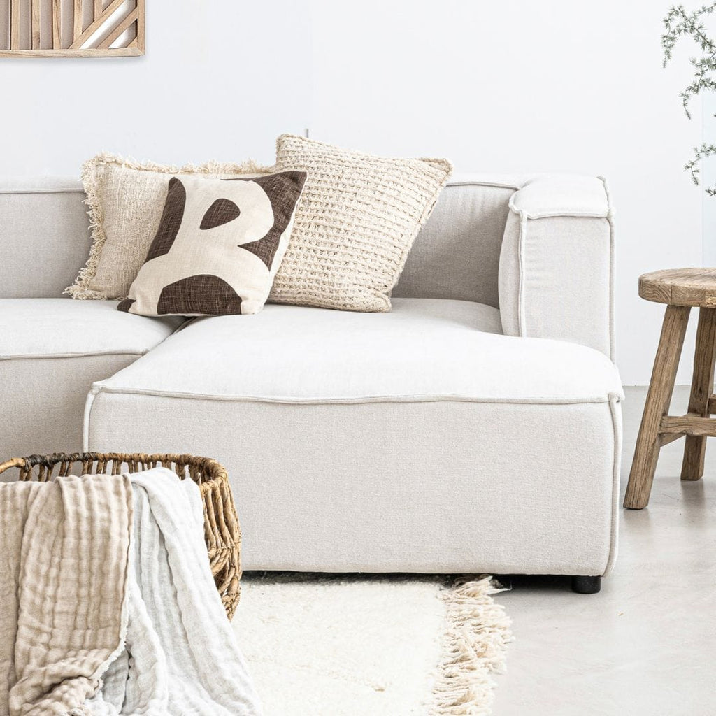 Fronce de coussin imprimée | Marron 40x40cm