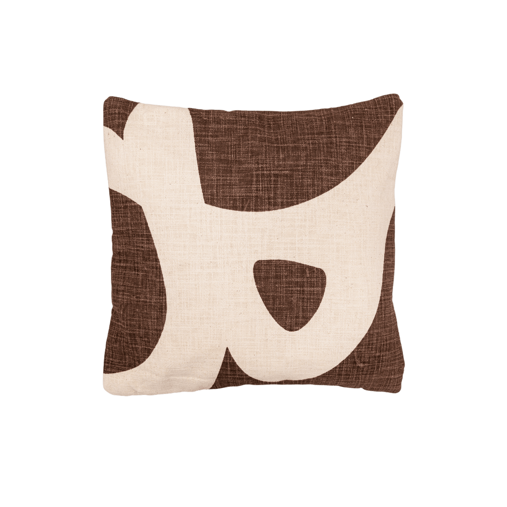 Fronce de coussin imprimée | Marron 40x40cm