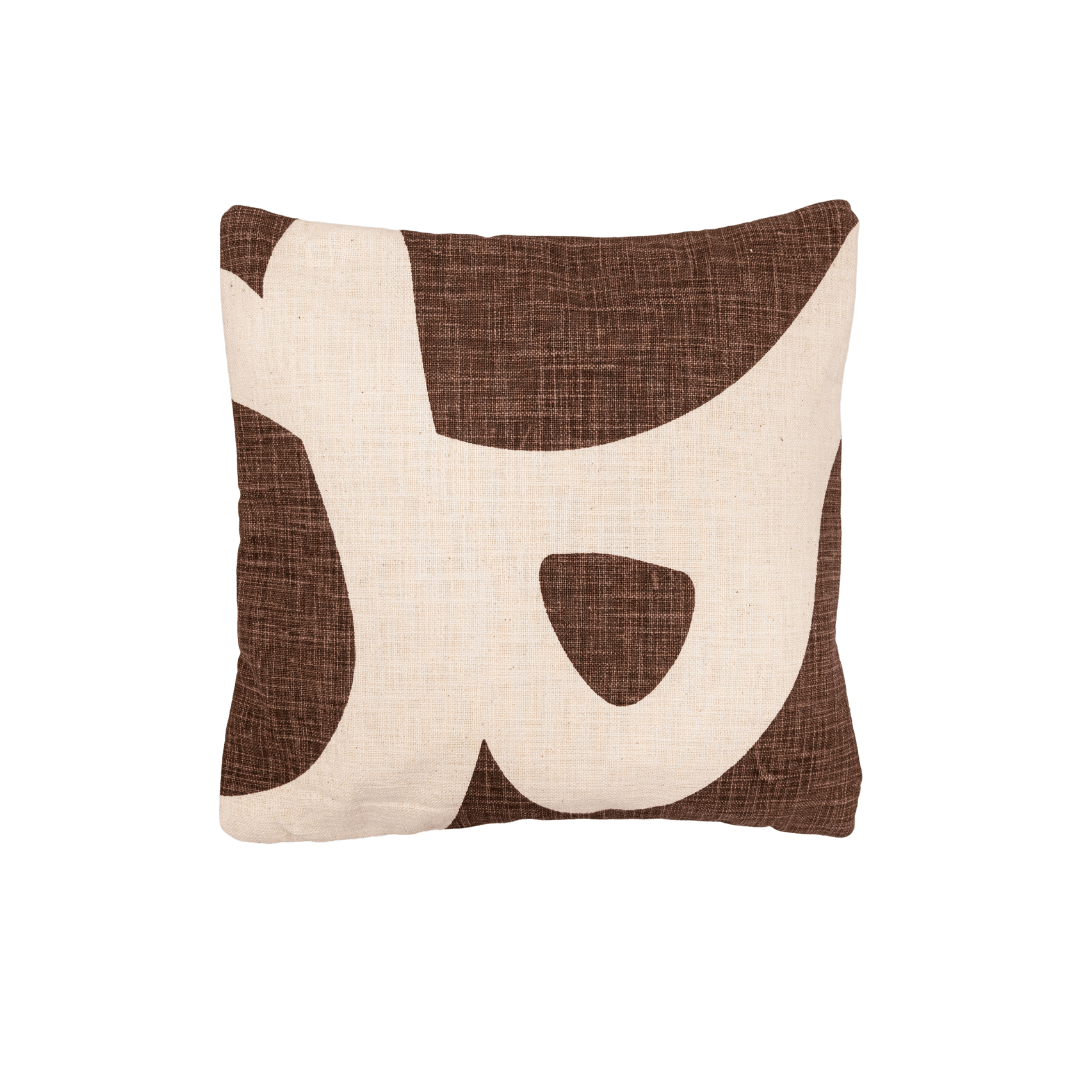 Fronce de coussin imprimée | Marron 40x40cm