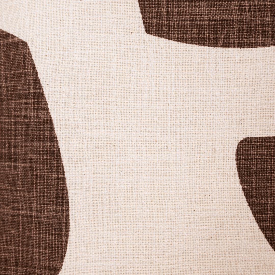 Fronce de coussin imprimée | Marron 40x40cm