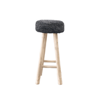 Tabouret de bar en raffia | Noir