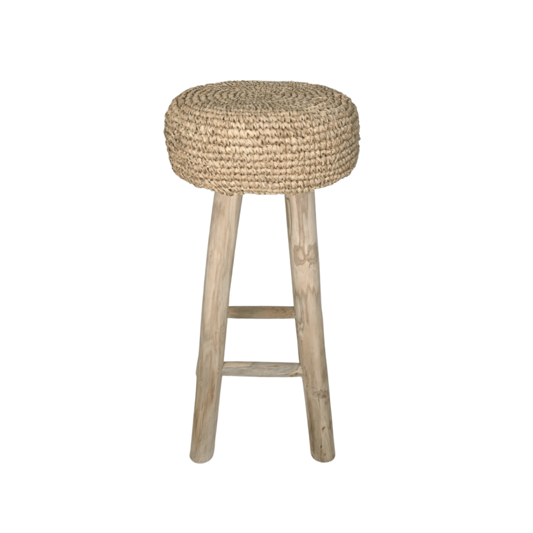 Tabouret de bar en raffia