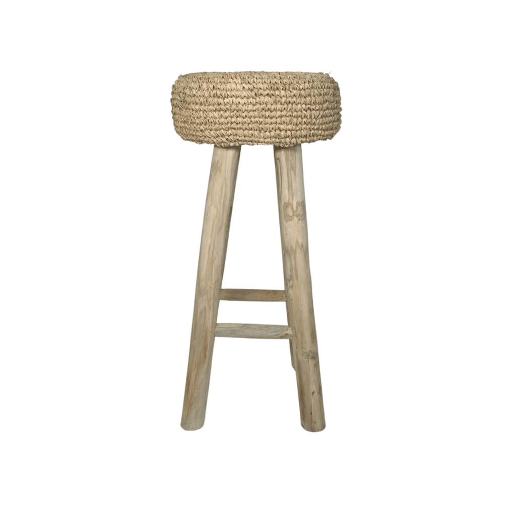 Tabouret de bar en raffia