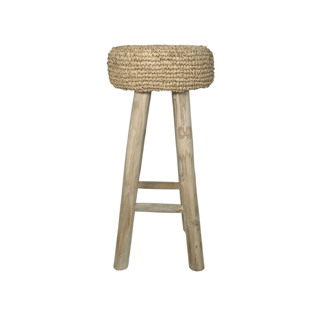 Tabouret de bar en raffia