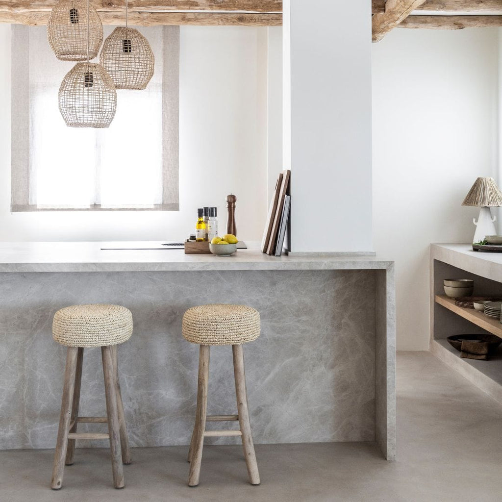 Tabouret de bar en raffia