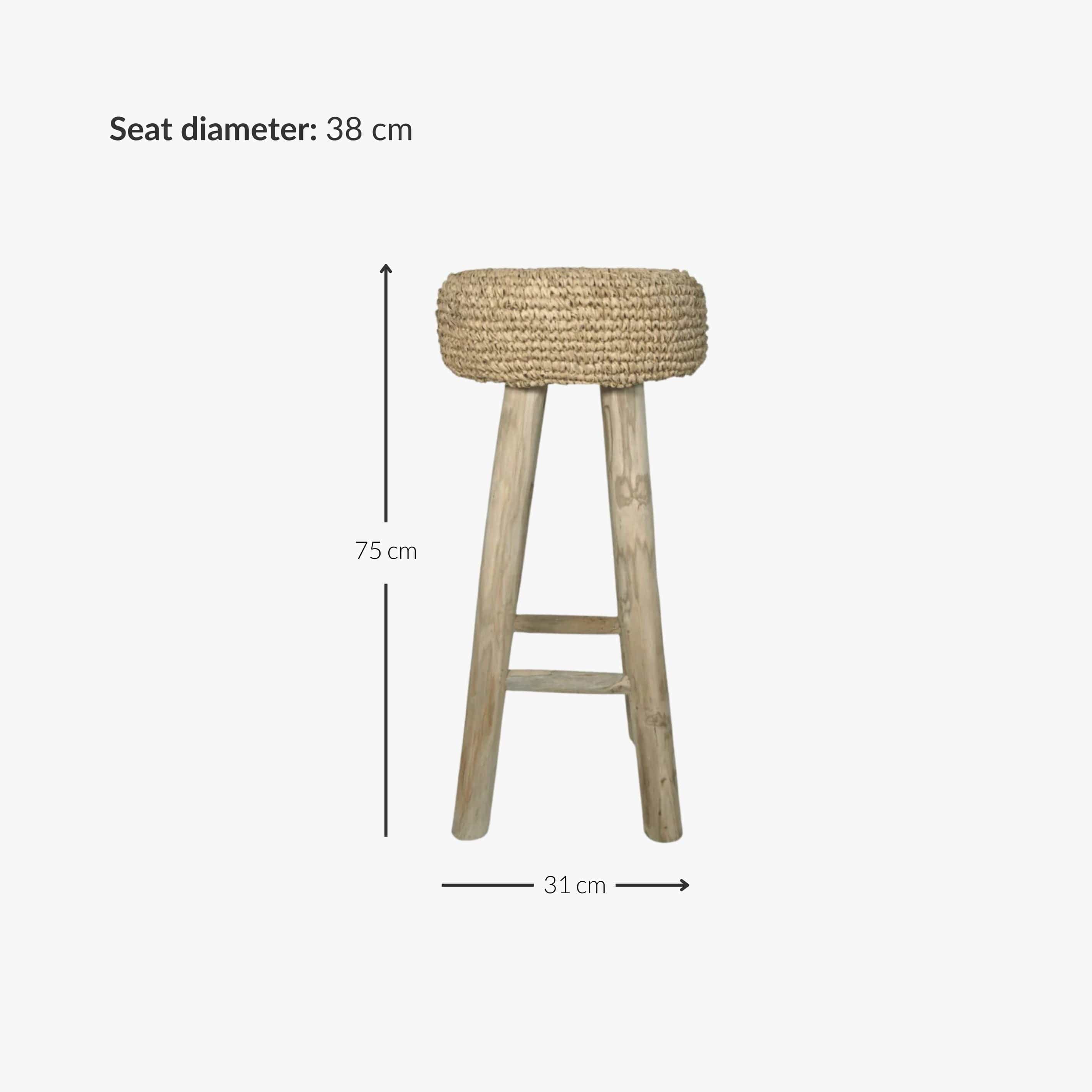 Tabouret de bar en raffia