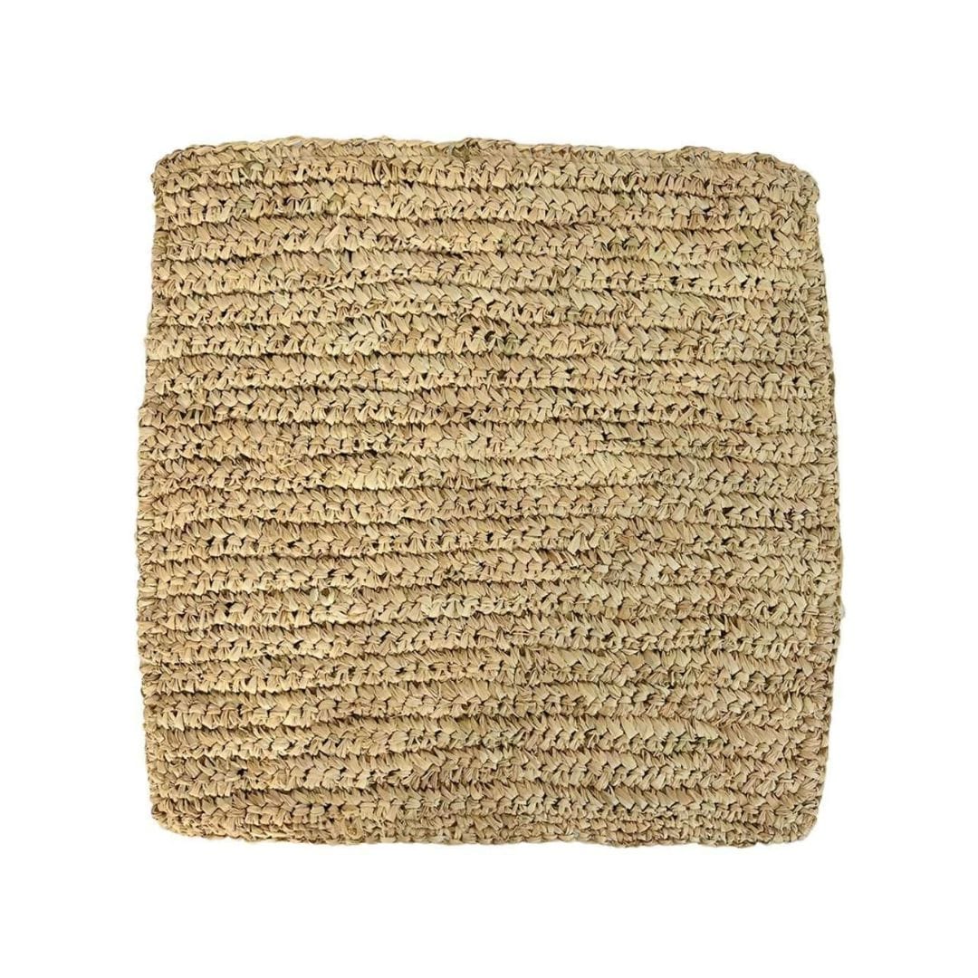 Fronce de coussin en raffia | 45x45cm