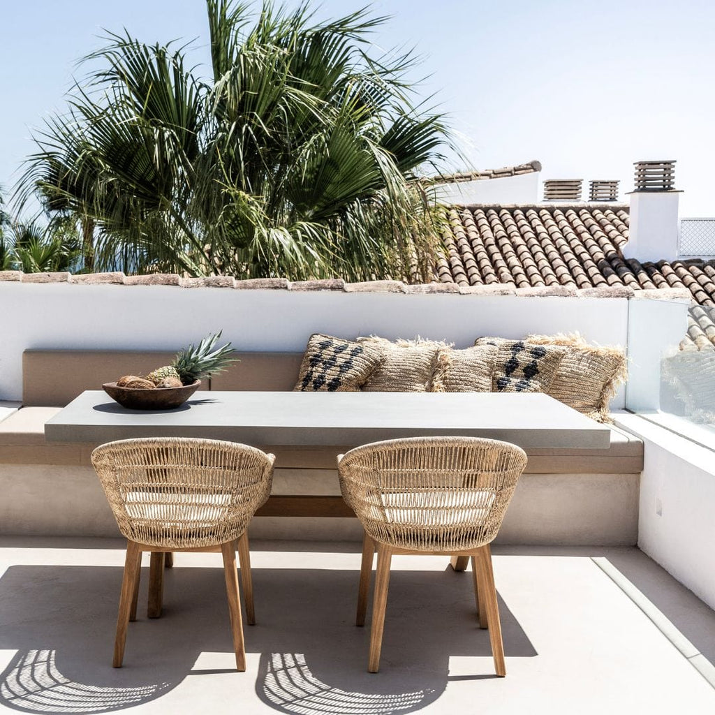 Fronce de coussin en raffia | 45x45cm