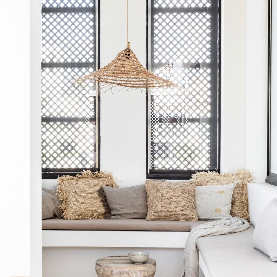 Fronce de coussin en raffia | 45x45cm