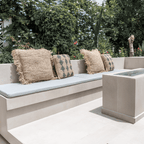 Fronce de coussin en raffia | Motif noir | 50x50cm