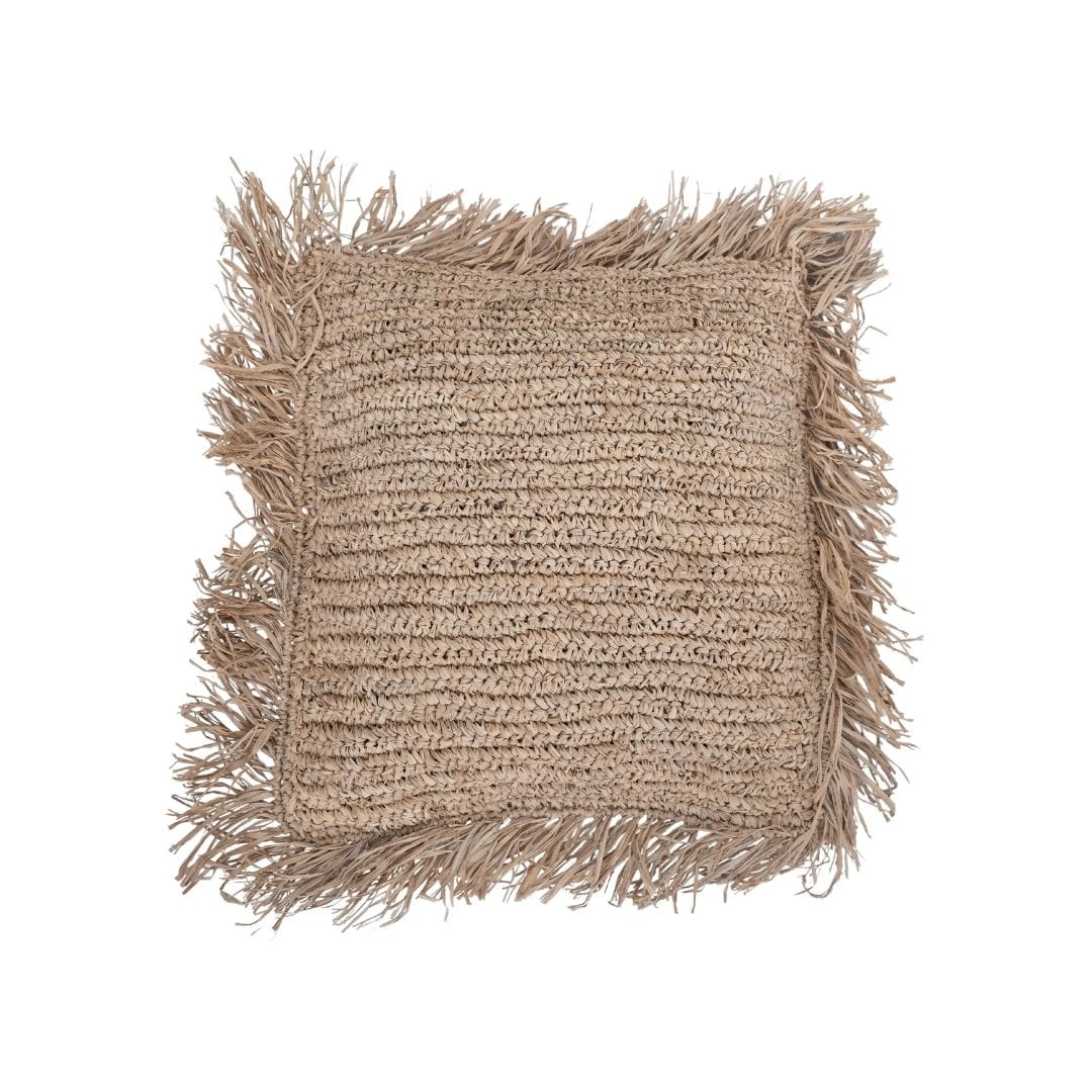 Fronce de Raffia pour Taie d'Oreiller | Frange | 45x45cm