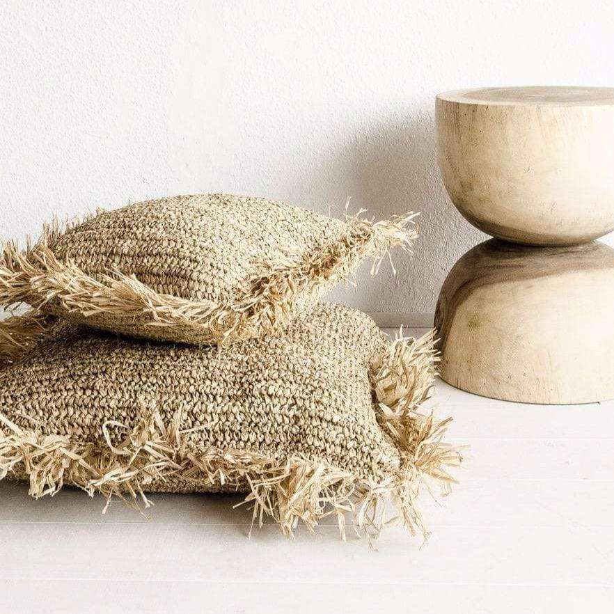 Fronçon de housse de coussin en raffia | 60x60cm