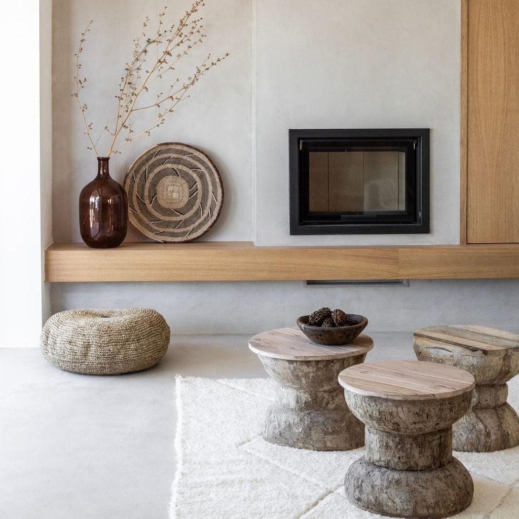 Pouf en Raffia | 65x35cm