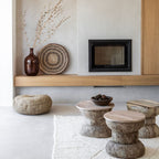 Pouf en Raffia | 65x35cm