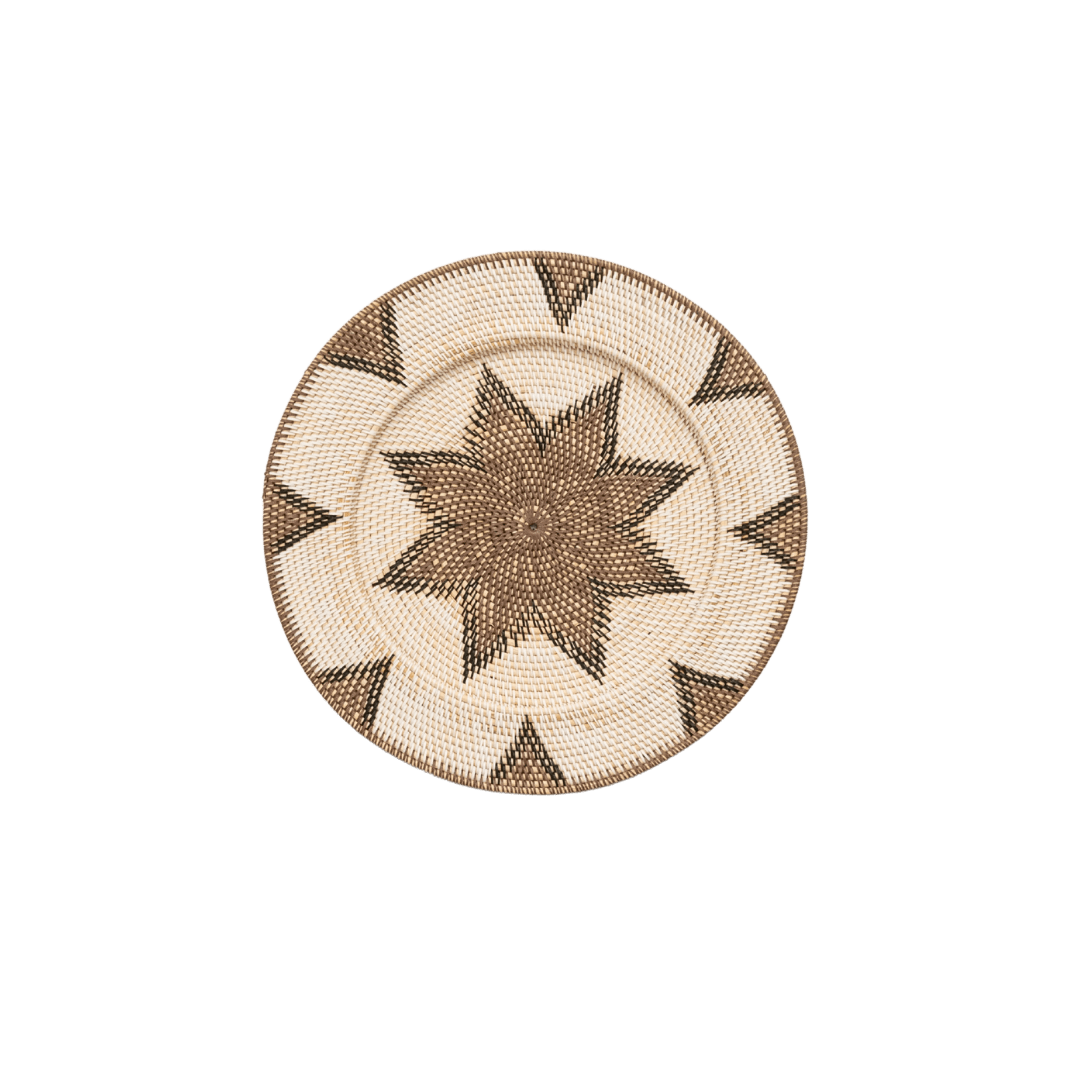 Panier décoratif en rotin | Motif octagramme | 60cm