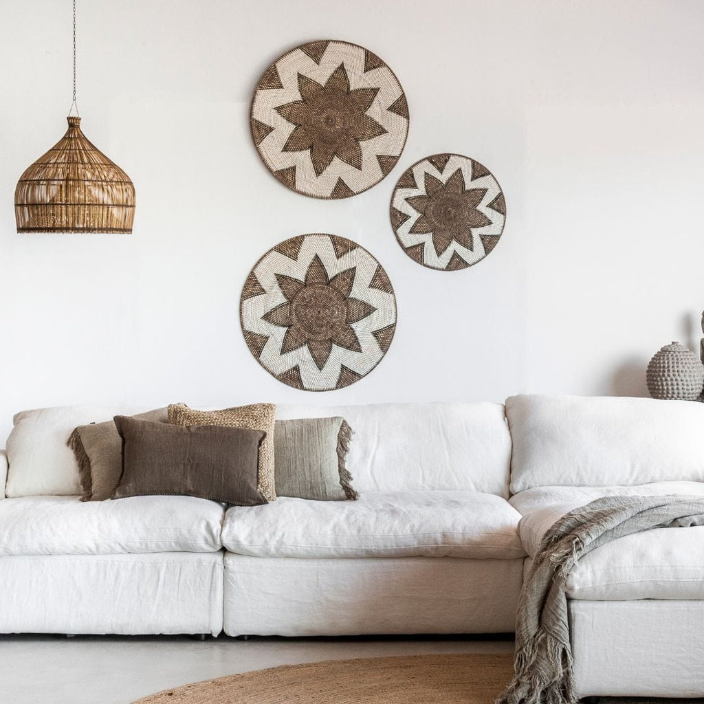 Panier décoratif en rotin | Motif octagramme | 60cm