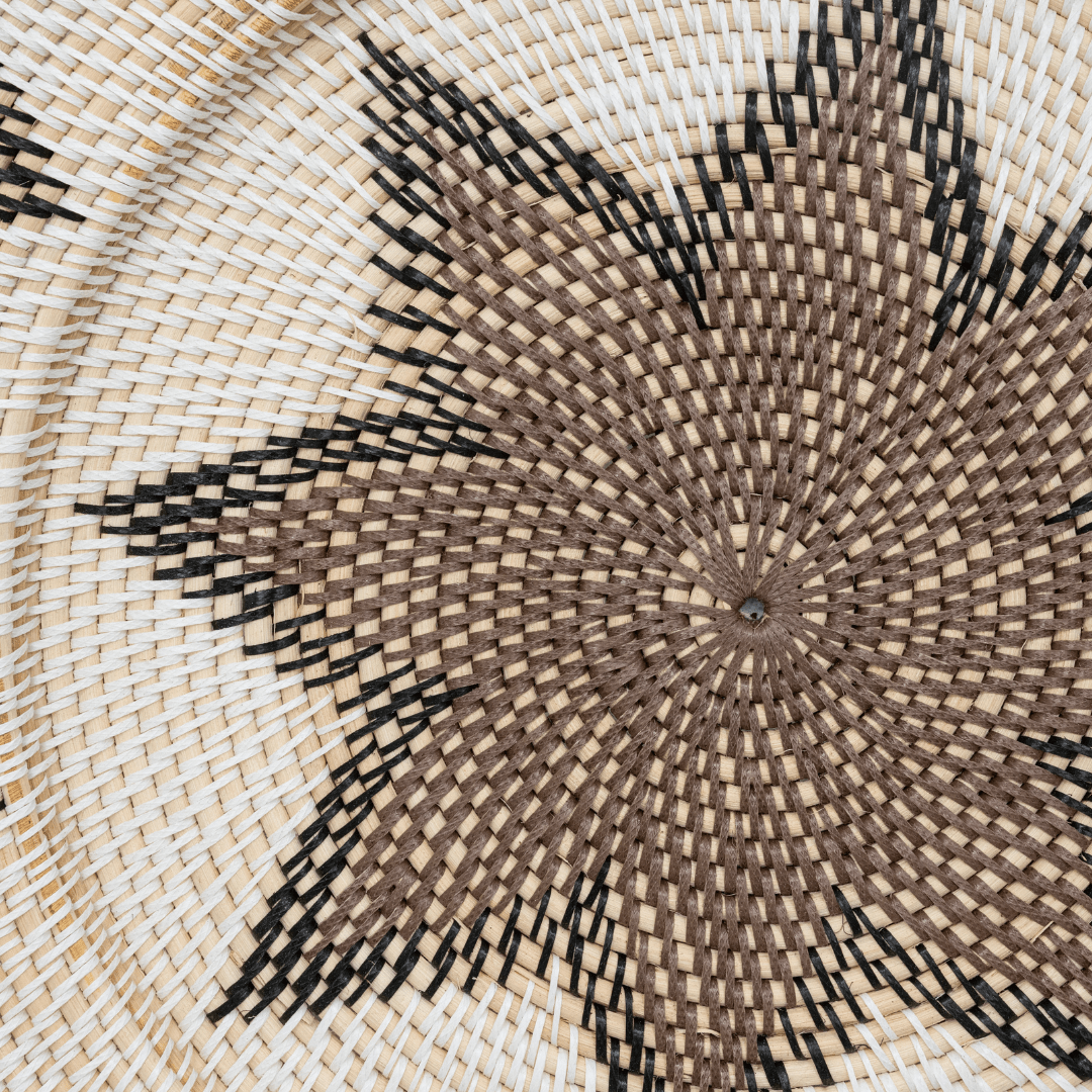 Panier décoratif en rotin | Motif octagramme | 80cm