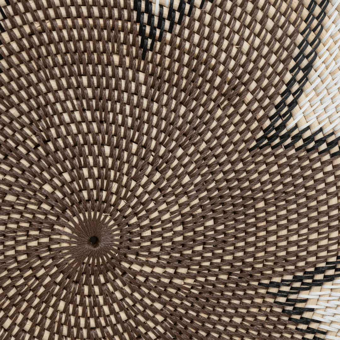 Panier décoratif en rotin | Motif octagramme | 80cm