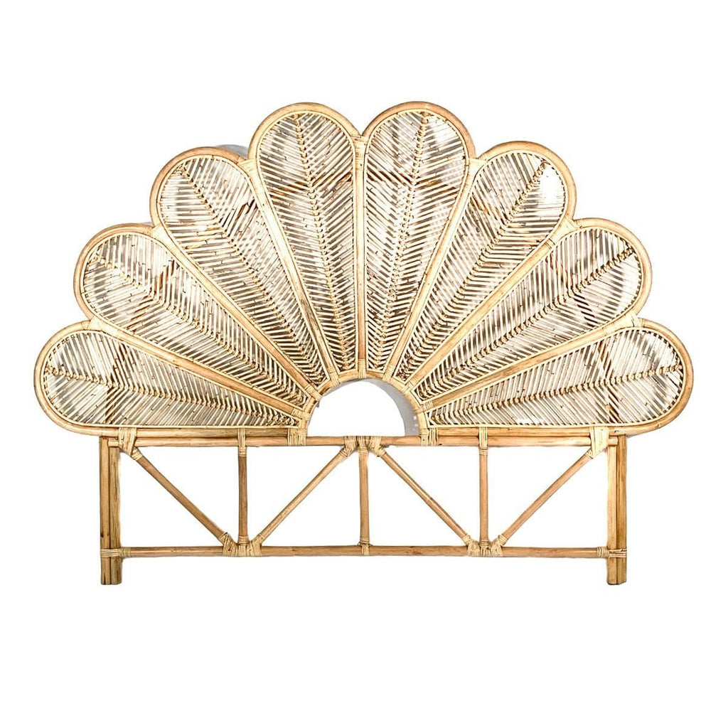 Tête de lit en rotin en forme de fleur | 162x145cm