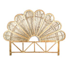 Tête de lit en rotin en forme de fleur | 162x145cm