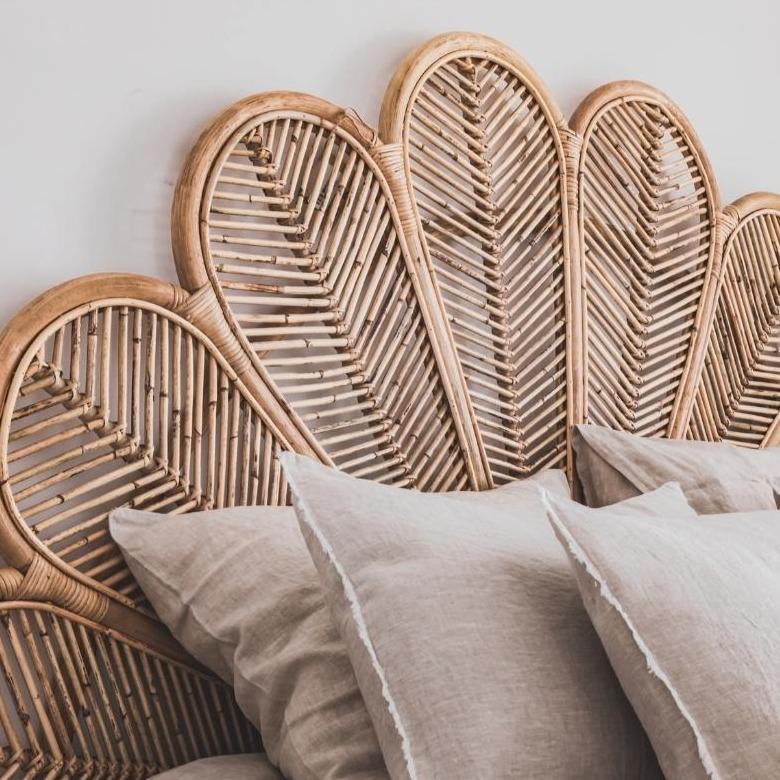 Tête de lit en rotin en forme de fleur | 185x145cm