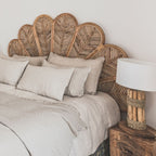 Tête de lit en rotin en forme de fleur | 185x145cm