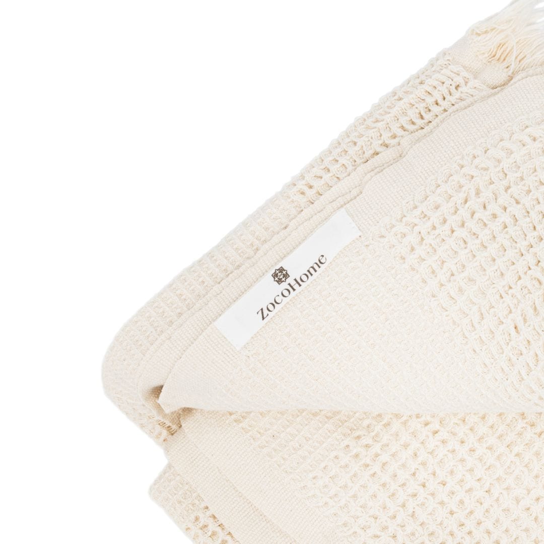 Serviette en coton recyclé | Beige | 90x170cm