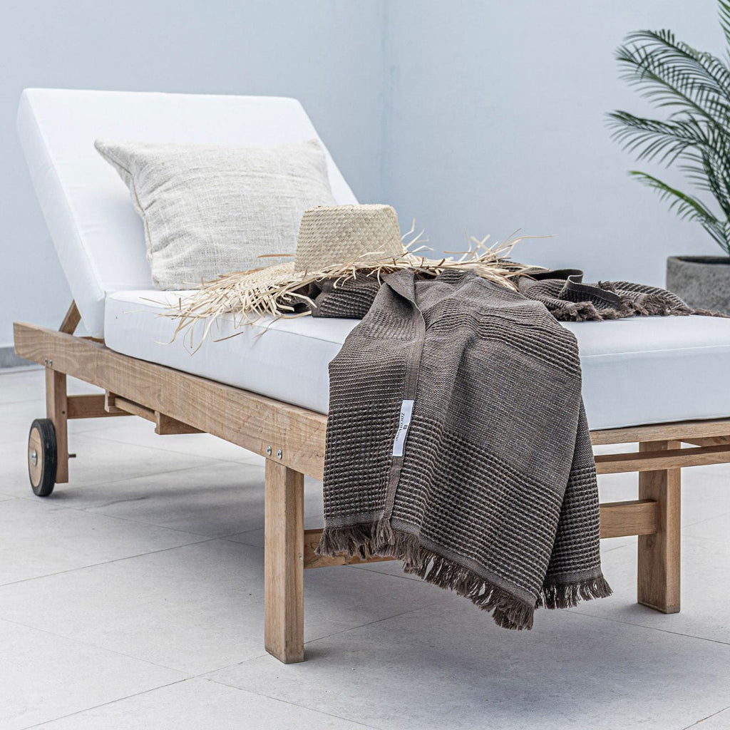 Serviette en coton recyclé | Marron | 80x180cm