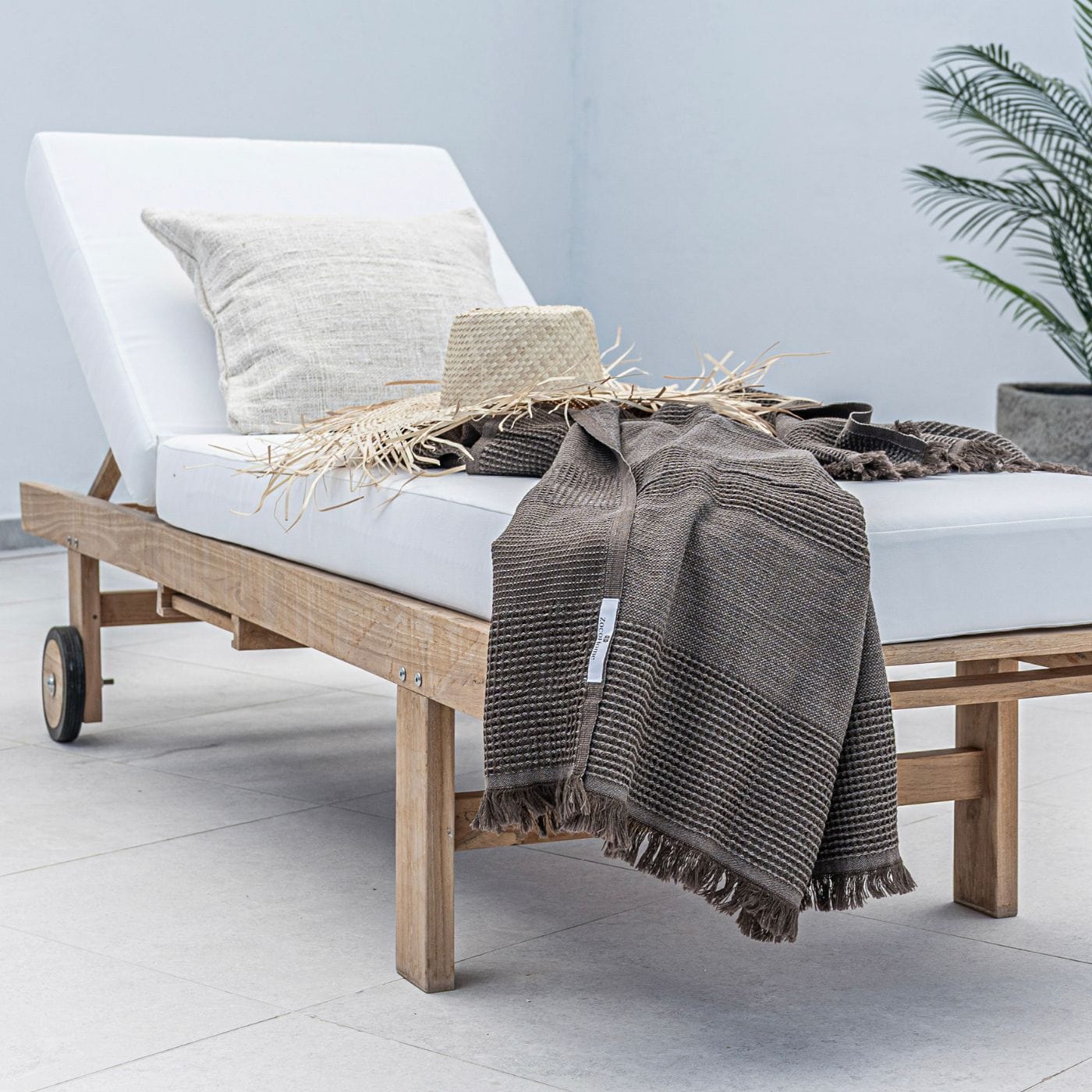 Serviette en coton recyclé | Marron | 80x180cm