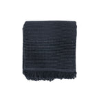 Serviette en coton recyclé | Noir lavé à la pierre | 80x180 cm