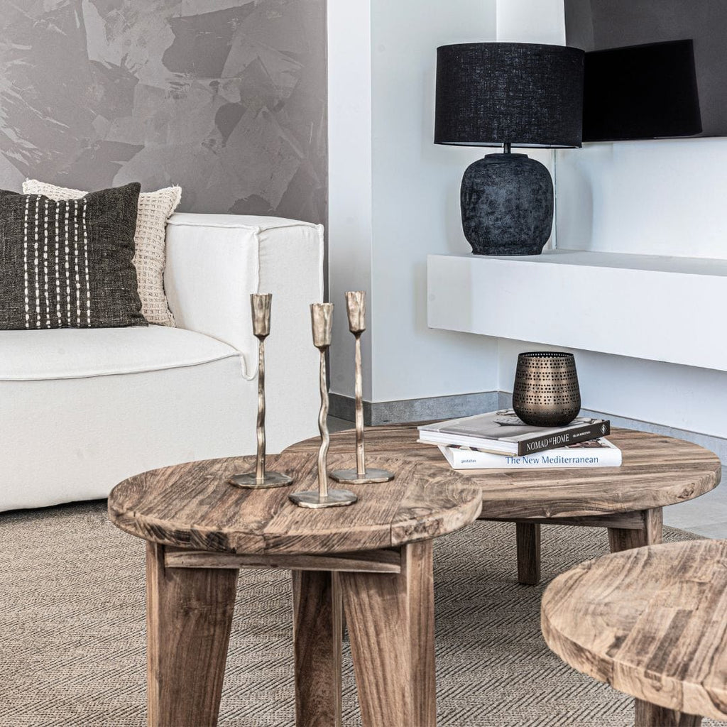 Table basse en teck recyclé | 65x38cm