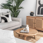 Table basse en teck recyclé | 80x31cm