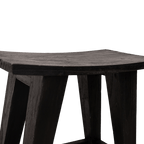 Tabouret en Teck Recyclé | Noir 48x28x50cm