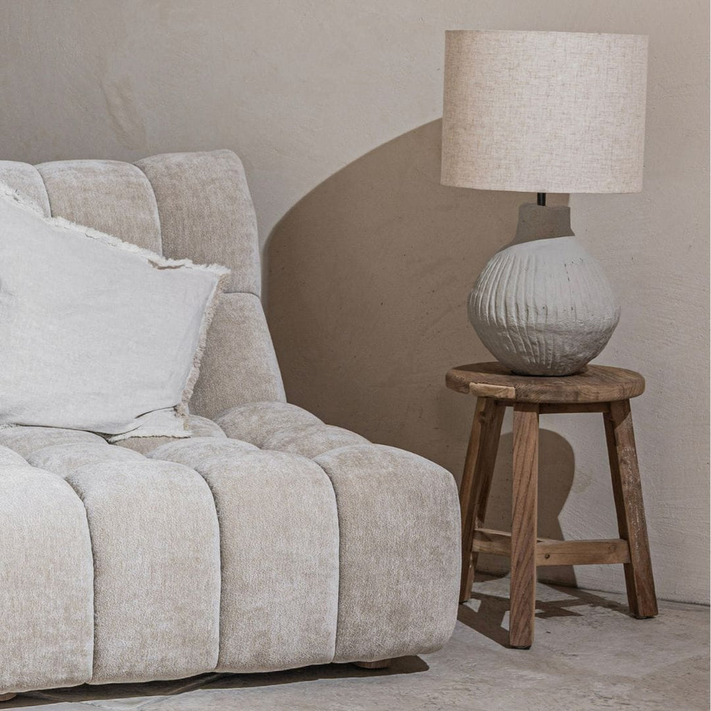 Lampe de table Tahlia en forme de calebasse cannelée