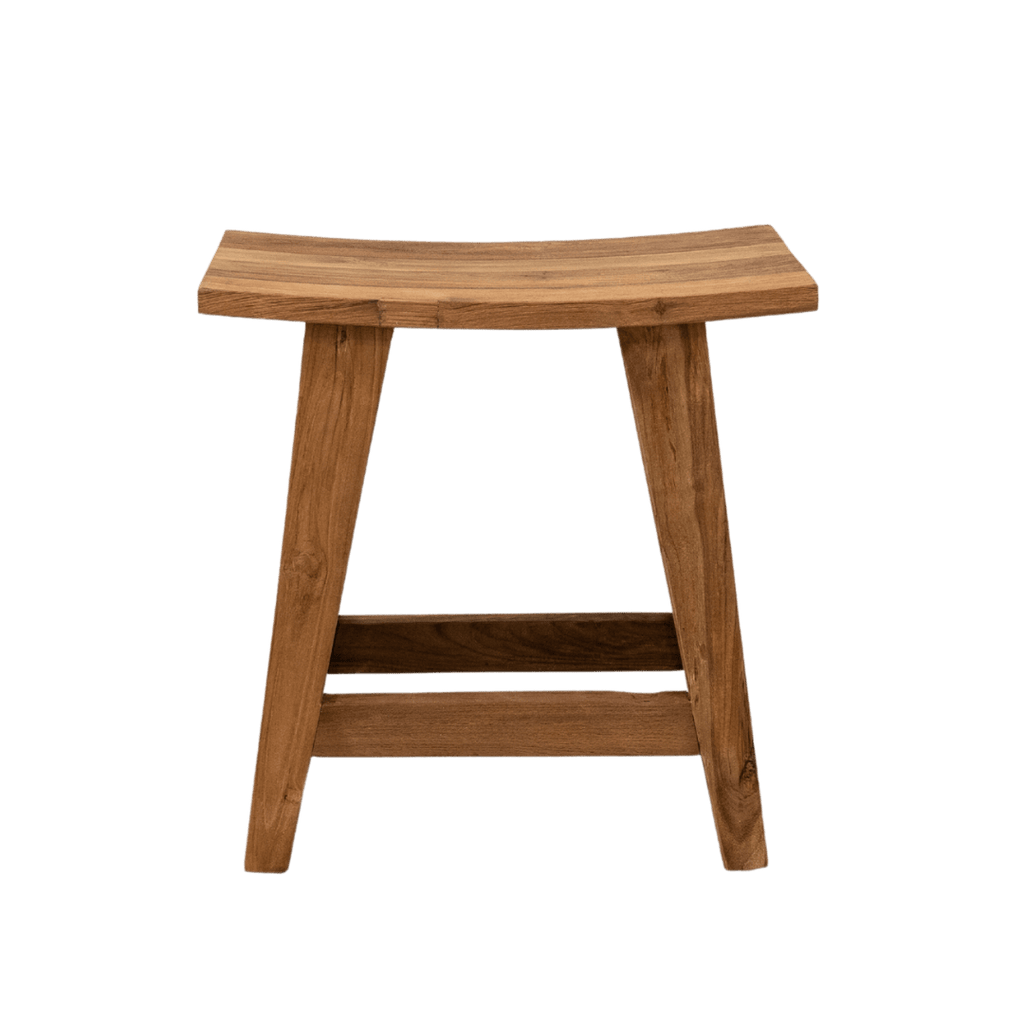 Tabouret en teck recyclé | Naturel 48x28x50cm