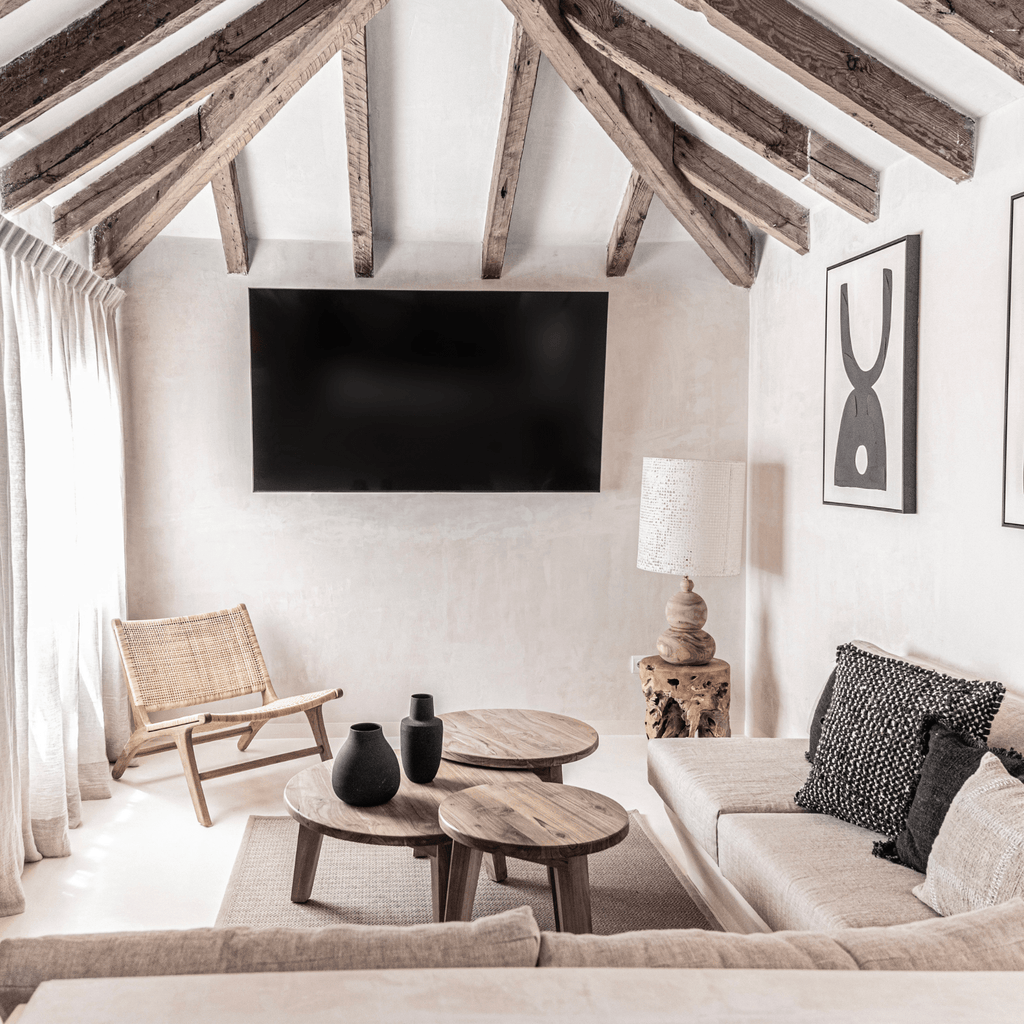 Table basse ronde en teck | 65cm