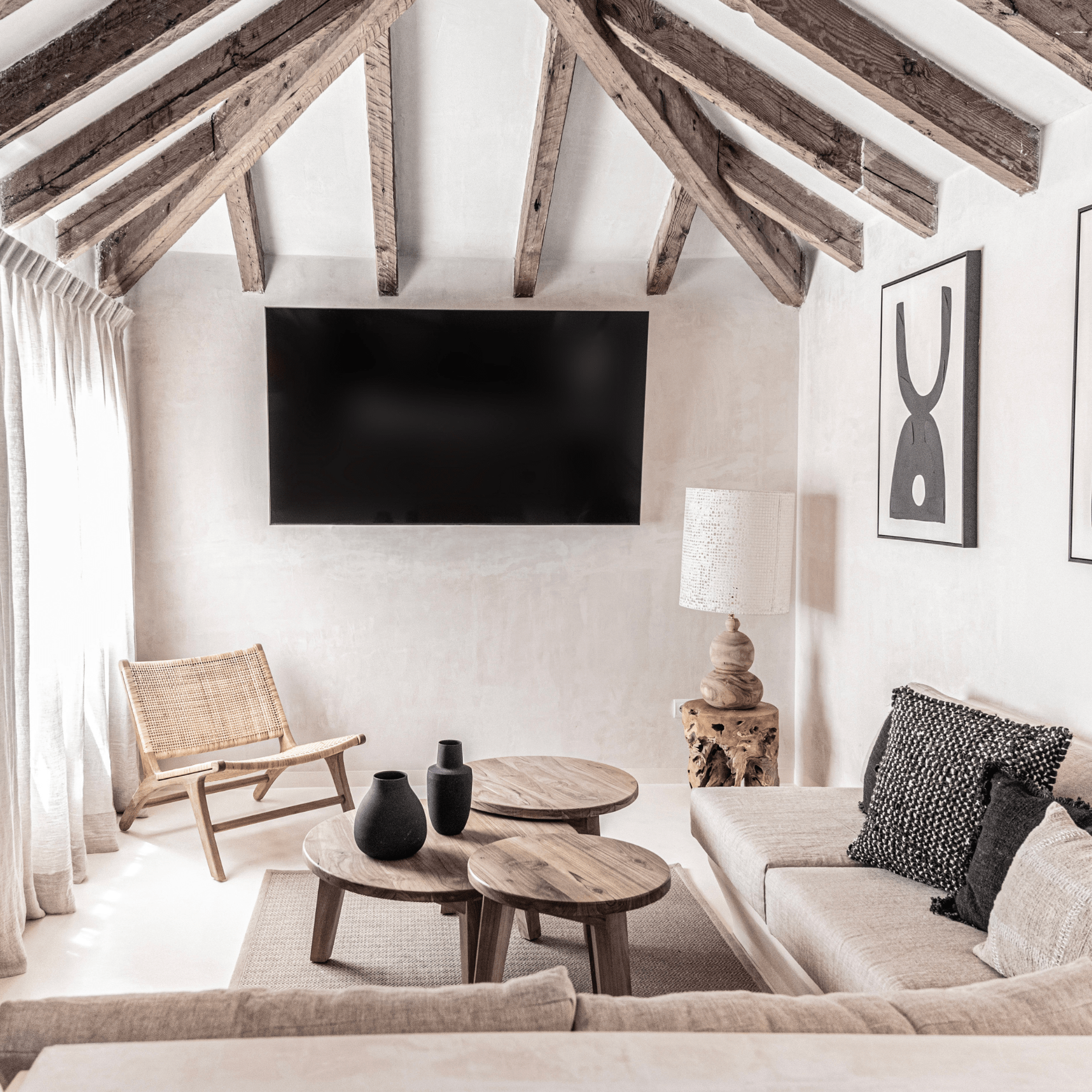 Table basse ronde en teck | 80cm