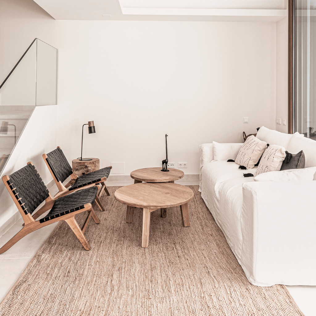 Table basse ronde en teck | 80cm