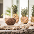 Planche à découper ronde en teck avec poignée | 21 cm