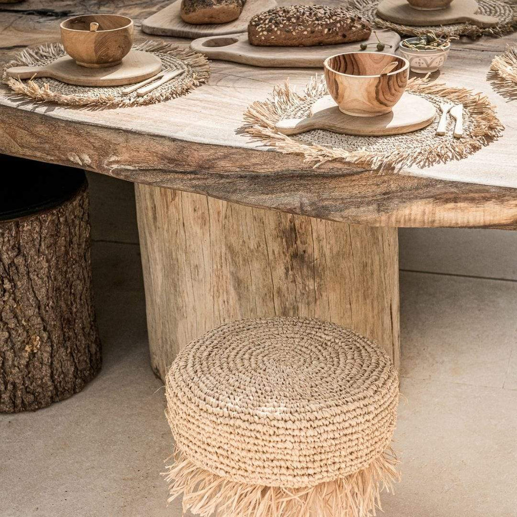 Planche à découper ronde en teck avec poignée | 21 cm