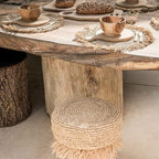 Planche à découper ronde en teck avec poignée | 21 cm