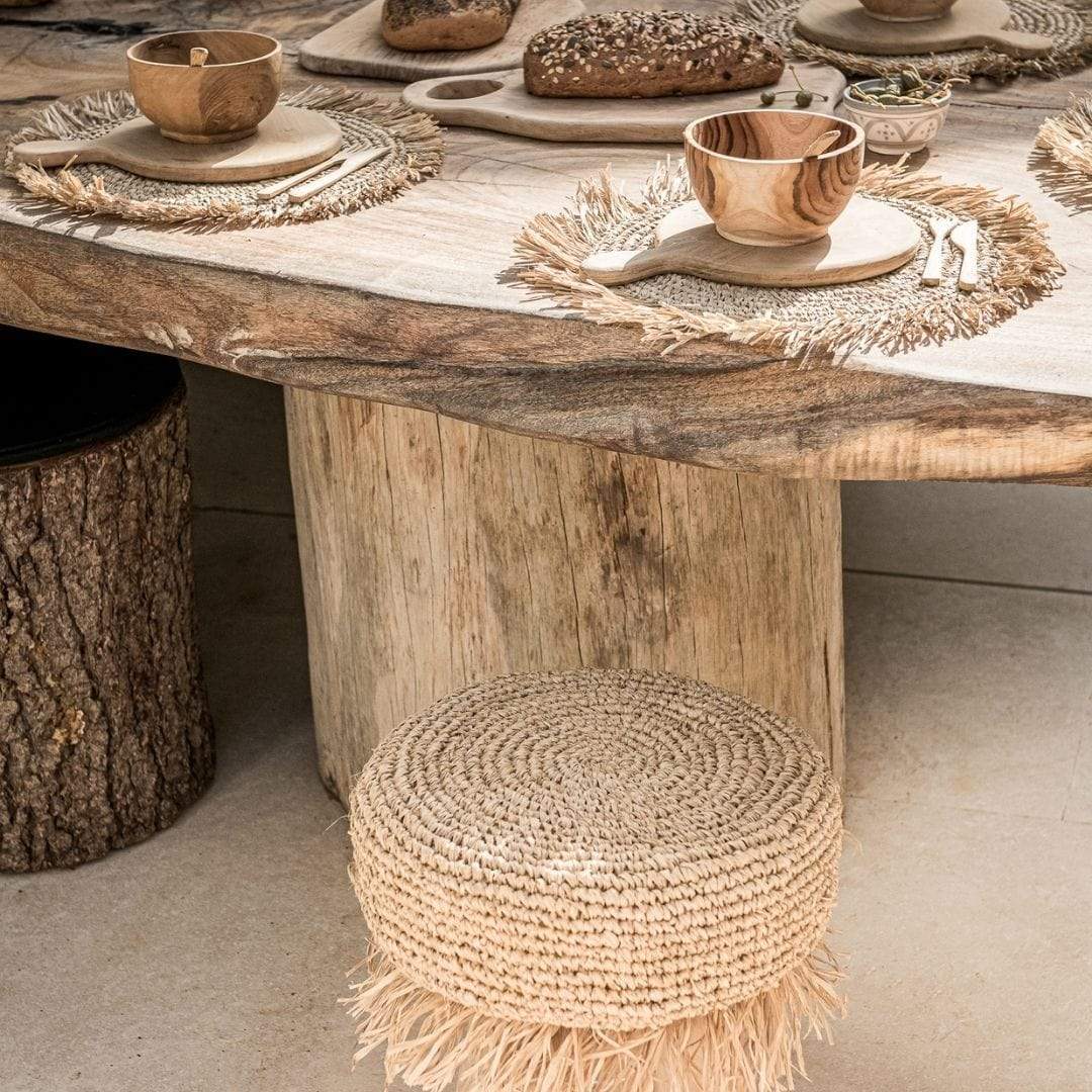 Planche à découper ronde en teck avec poignée | 21 cm