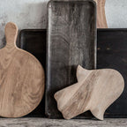 Planche à découper ronde en teck avec poignée | 21 cm